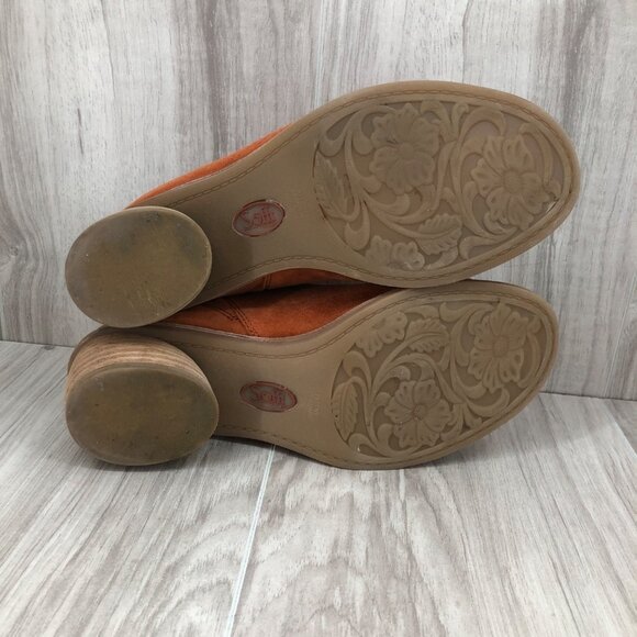 Sofft Mules Womens 7M Carrey Orange Suede Slip On Open Toe Comfort Shoes - Picture 12 of 12